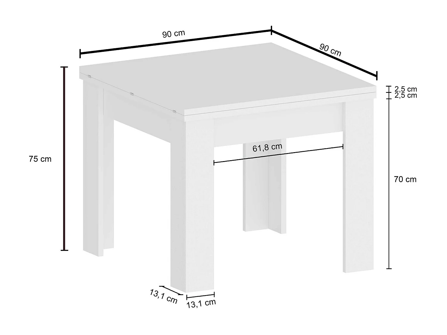 Table extensible de salon au design moderne Jesi Liber Ardesia
