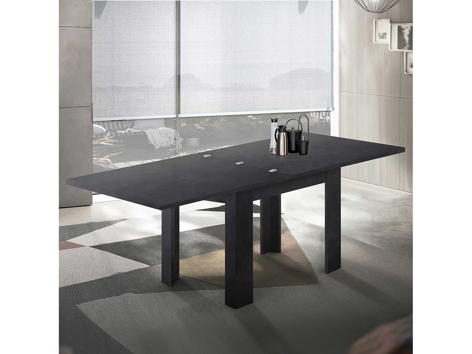 Tavolo allungabile Jesi ideale per 6-8 persone colore ardesia 90/180x90x75 cm