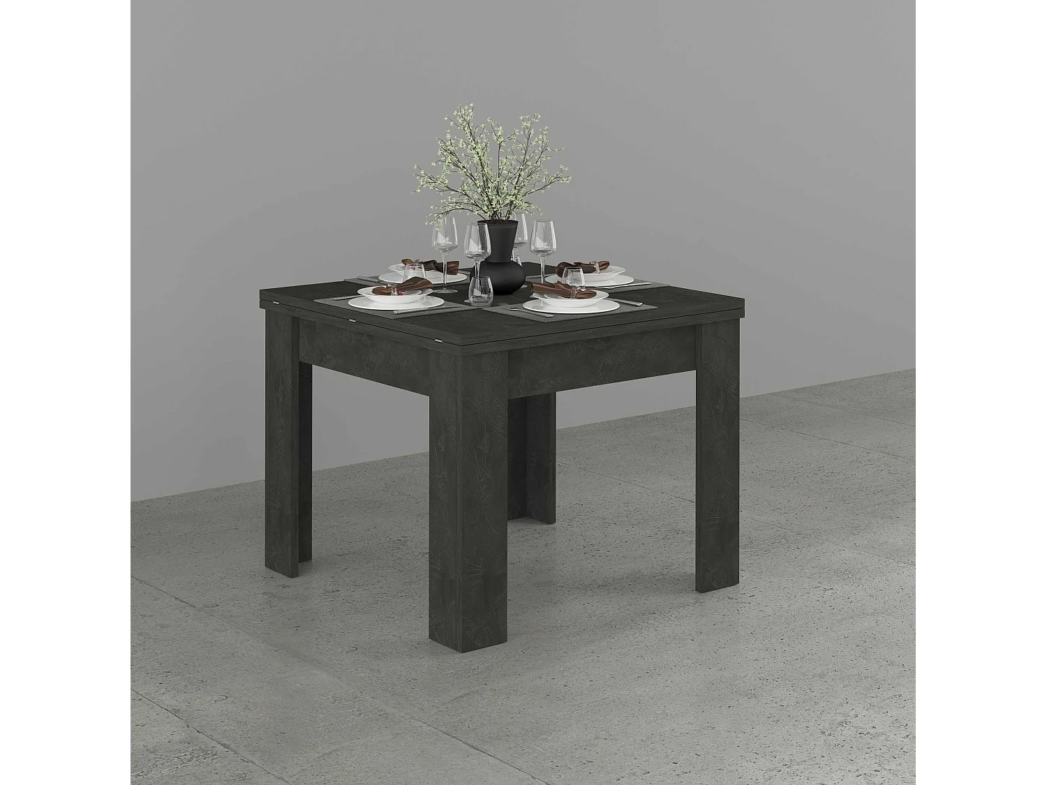 Tavolo allungabile Jesi ideale per 6-8 persone colore ardesia 90/180x90x75 cm