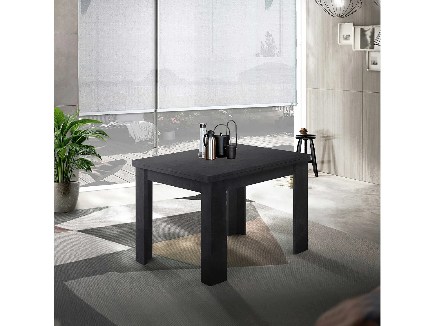 Tavolo allungabile Jesi ideale per 6-8 persone colore ardesia 90/180x90x75 cm