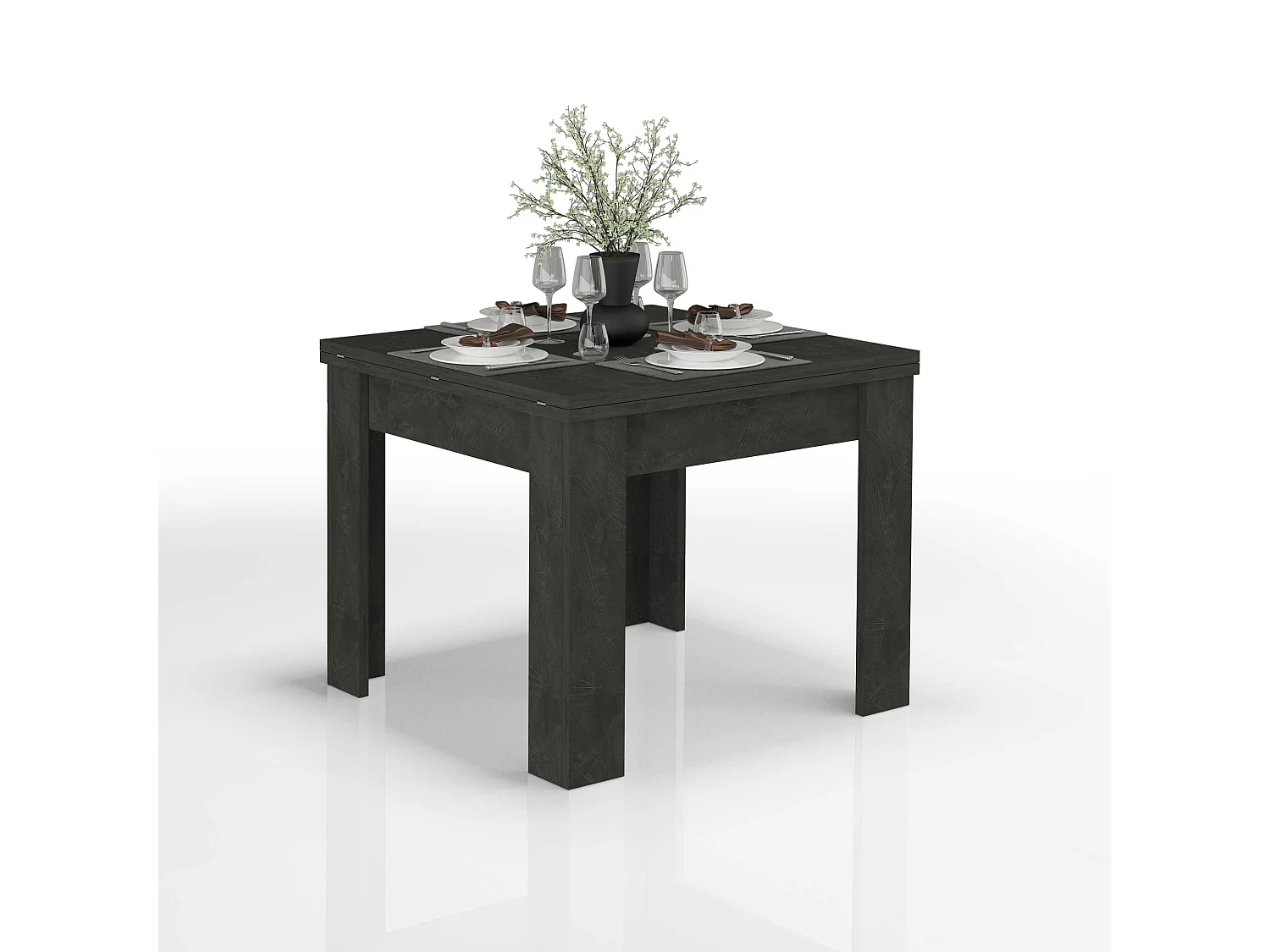 Tavolo allungabile Jesi ideale per 6-8 persone colore ardesia 90/180x90x75 cm