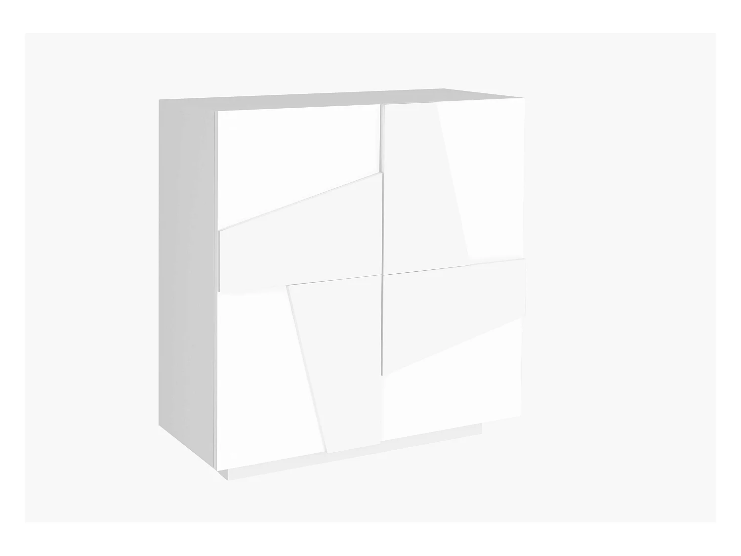 Meuble chaussure blanc au design moderne 2 portes 16 paires Ping W16