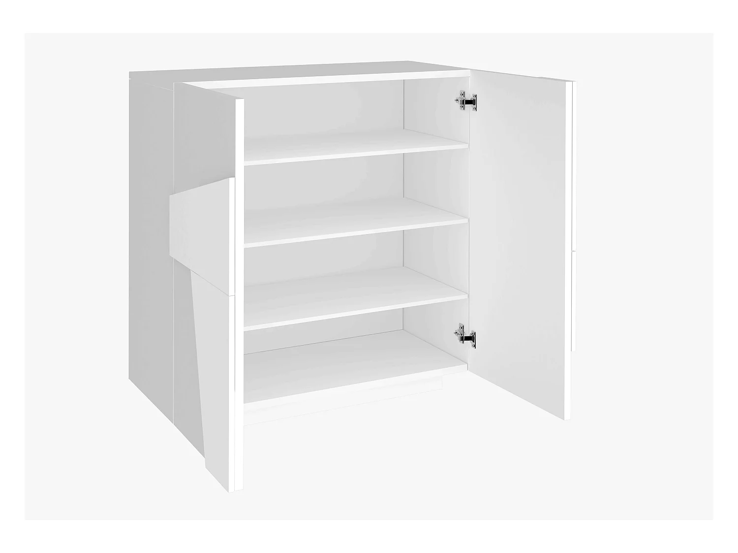 Meuble chaussure blanc au design moderne 2 portes 16 paires Ping W16
