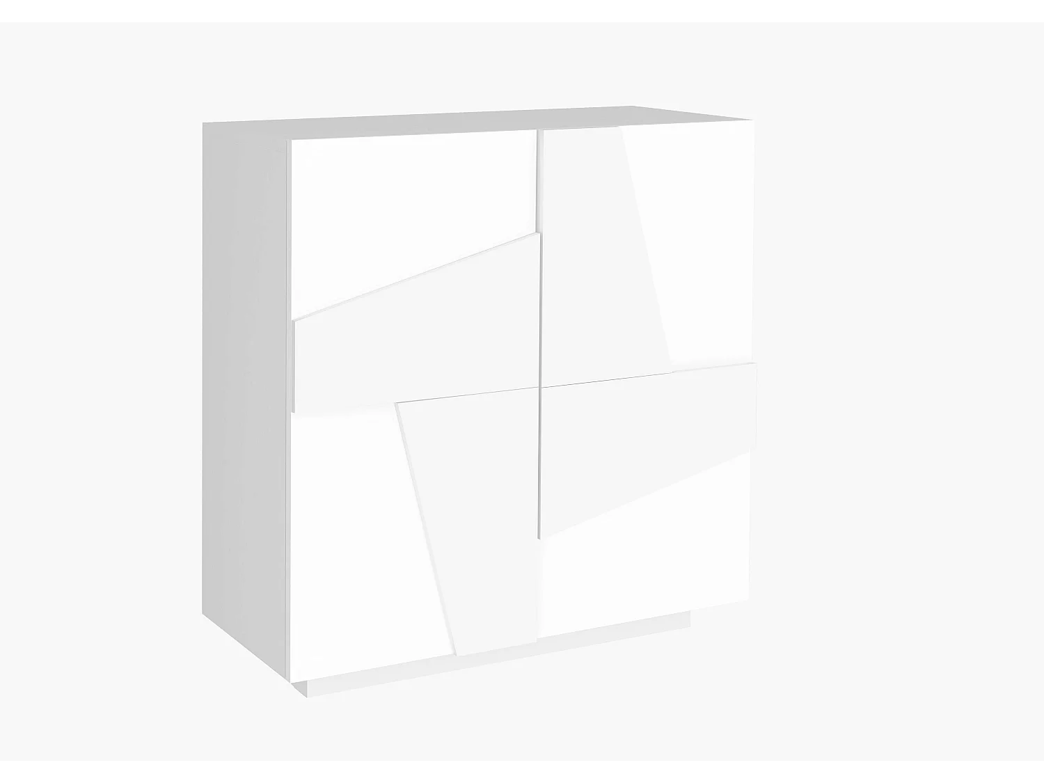 Zapatero de entrada 2 puertas diseño moderno blanco 16 pares de zapatos Ping W16