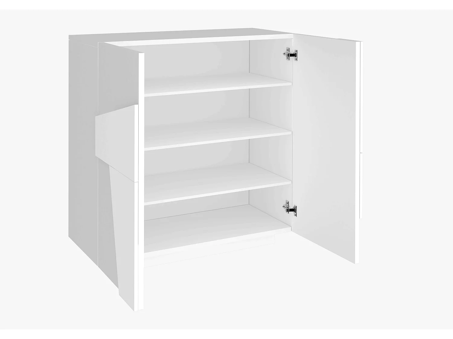 Zapatero de entrada 2 puertas diseño moderno blanco 16 pares de zapatos Ping W16