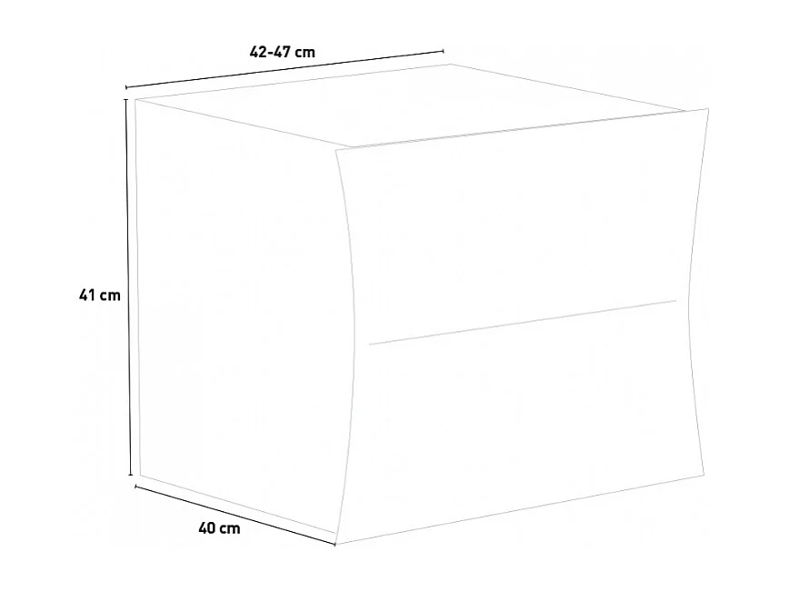 Table de chevet design blanc brillant 2 tiroirs Arco Smart