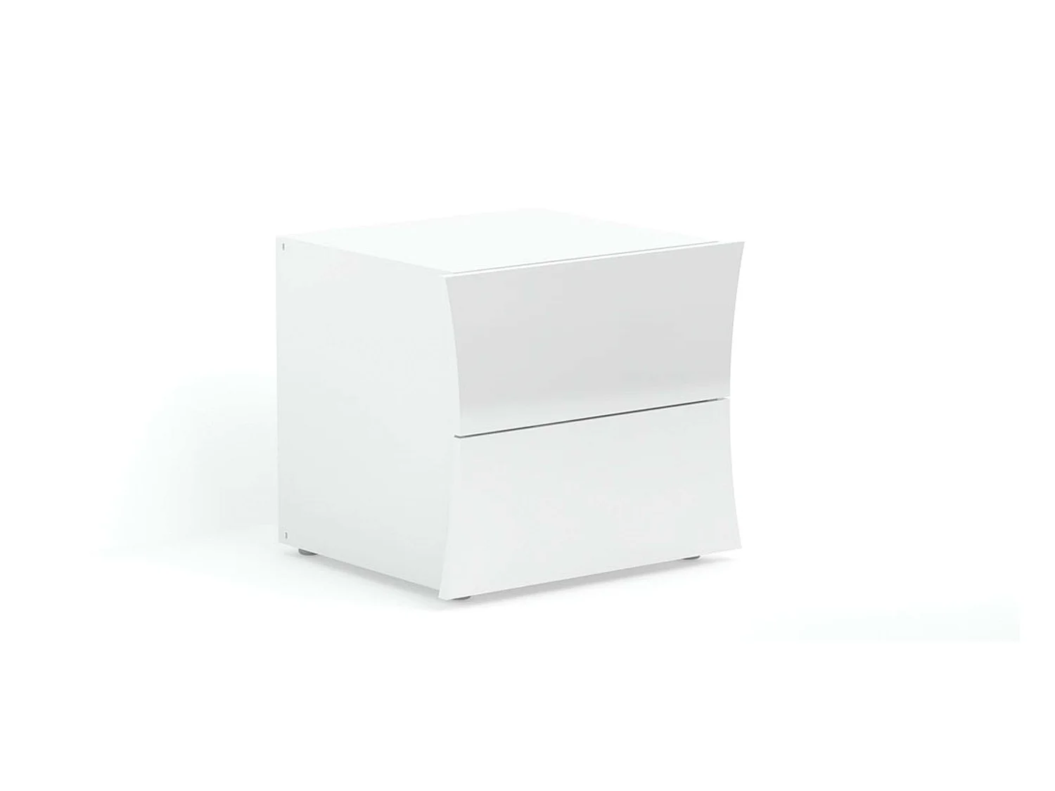 Mesita de noche diseño blanco brillante 2 cajones dormitorio Arco Smart