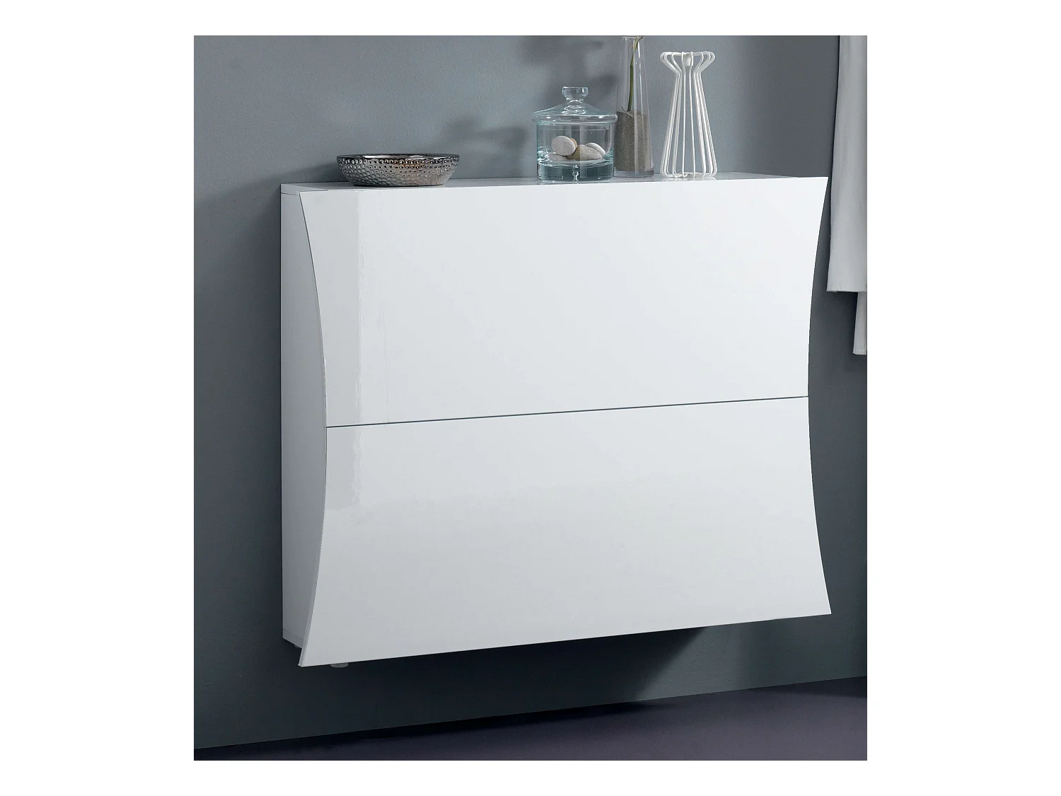 Scarpiera 3 ante L 101 x H 81.5 x P 26.6 cm 16 paia, bianco