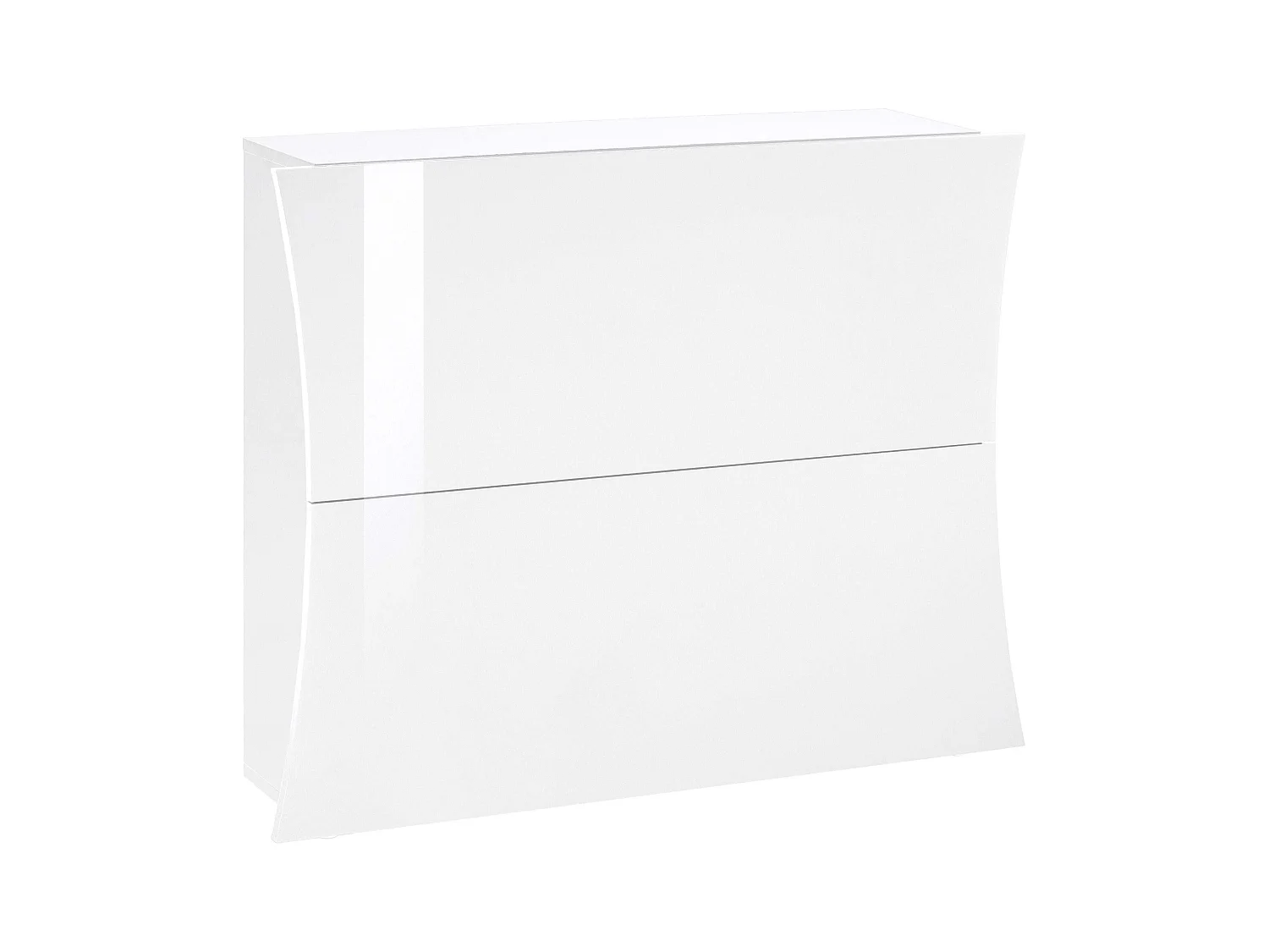 Armoire à chaussures 2 portes 16 paires design blanc brillant Arco S