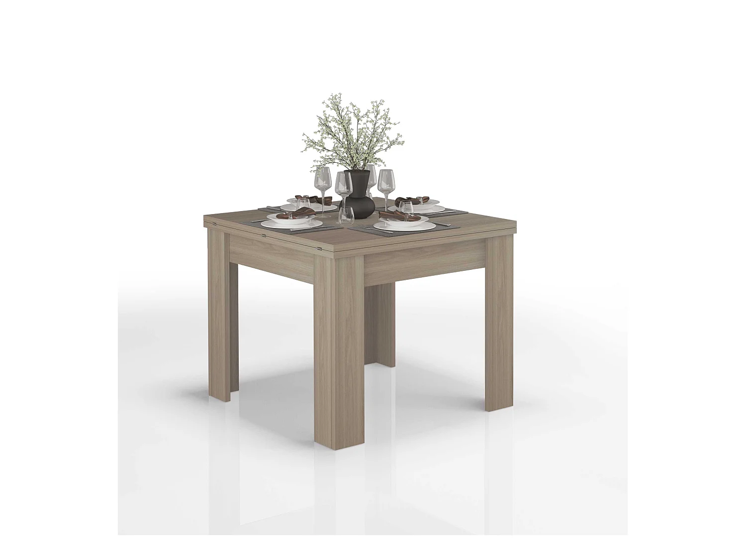 Table à manger extensible 4-8 personnes Moderne en Bois Jesi One