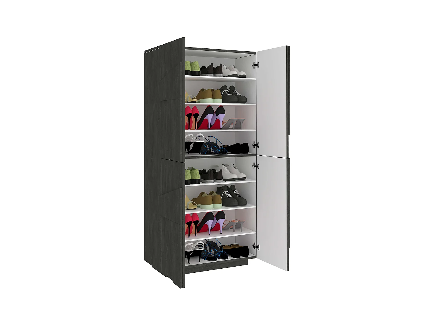 Meuble chaussure design polyvalent 4 portes 8 placards Ping Dress Ardesia