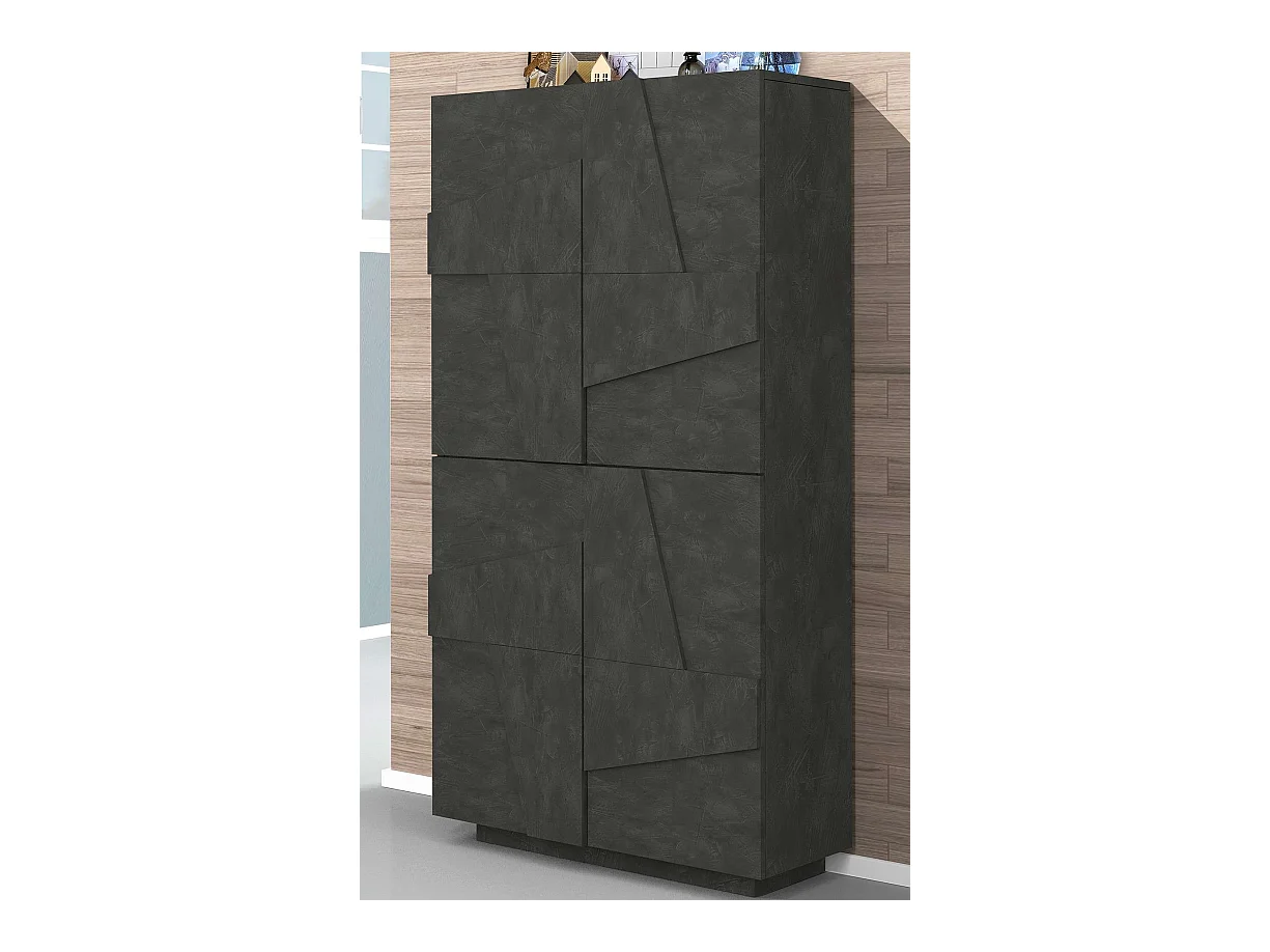 Scarpiera 4 ante L 81.2 x H 167.6 x P 39.2 cm 32 paia, antracite