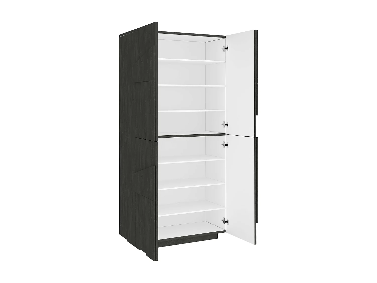 Zapatero de diseño moderno de 4 puertas y 8 estantes Ping Dress Ardesia