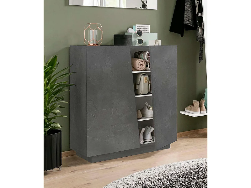 Meuble chaussures 2 portes 16 chaussures design moderne Vega Carry Ardesia