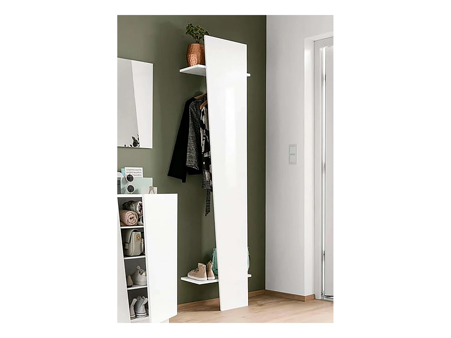 Mobile ingresso VEGA L 50 x H 200 x P 30 cm bianco lucido