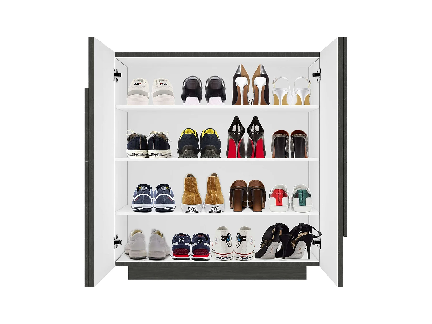 Meuble chaussure design moderne 2 portes 16 paires Ping A16