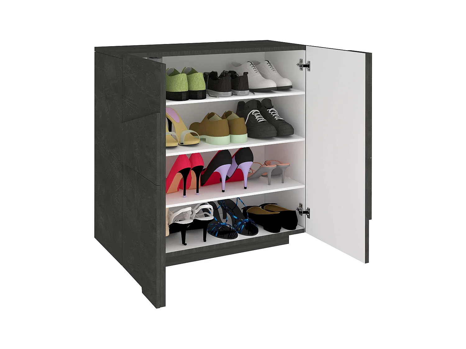 Meuble chaussure design moderne 2 portes 16 paires Ping A16