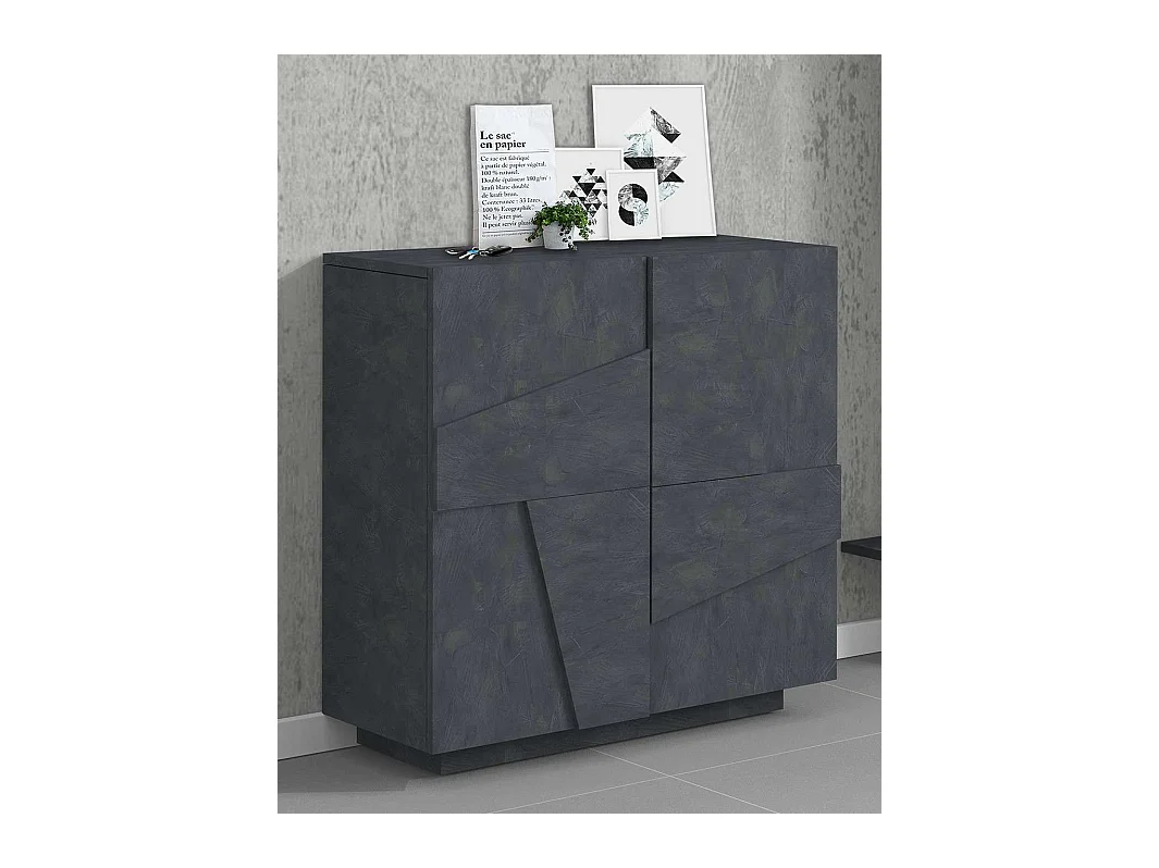 Scarpiera 2 ante L 81.2 x H 86 x P 39.2 cm 16 paia, antracite