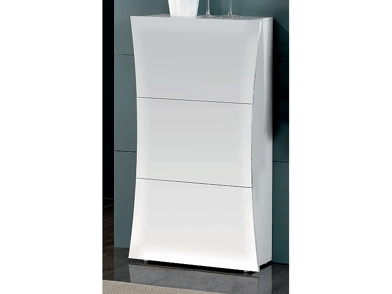 Scarpiera 2 ante L 71 x H 121.5 x P 26.6 cm 16 paia, bianco