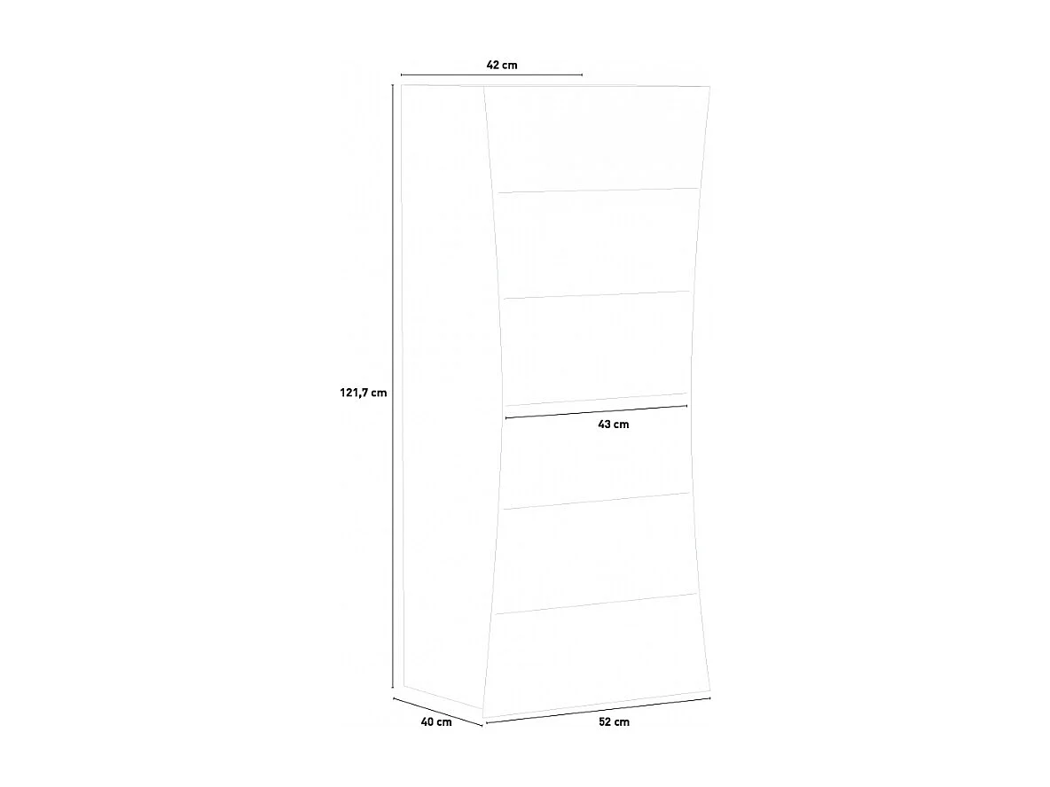 Commode de chambre et salon 6 tiroirs blanc brillant Arco Septet
