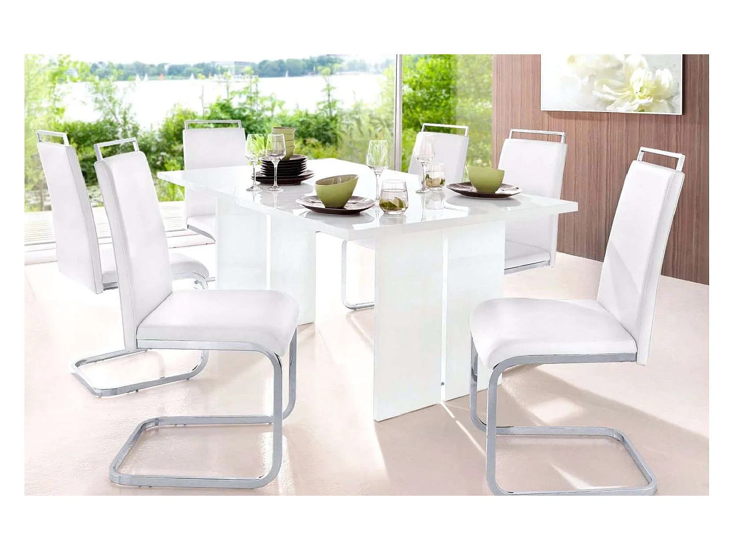 Mesa de comedor de diseño moderno en madera 160x90cm Bologna