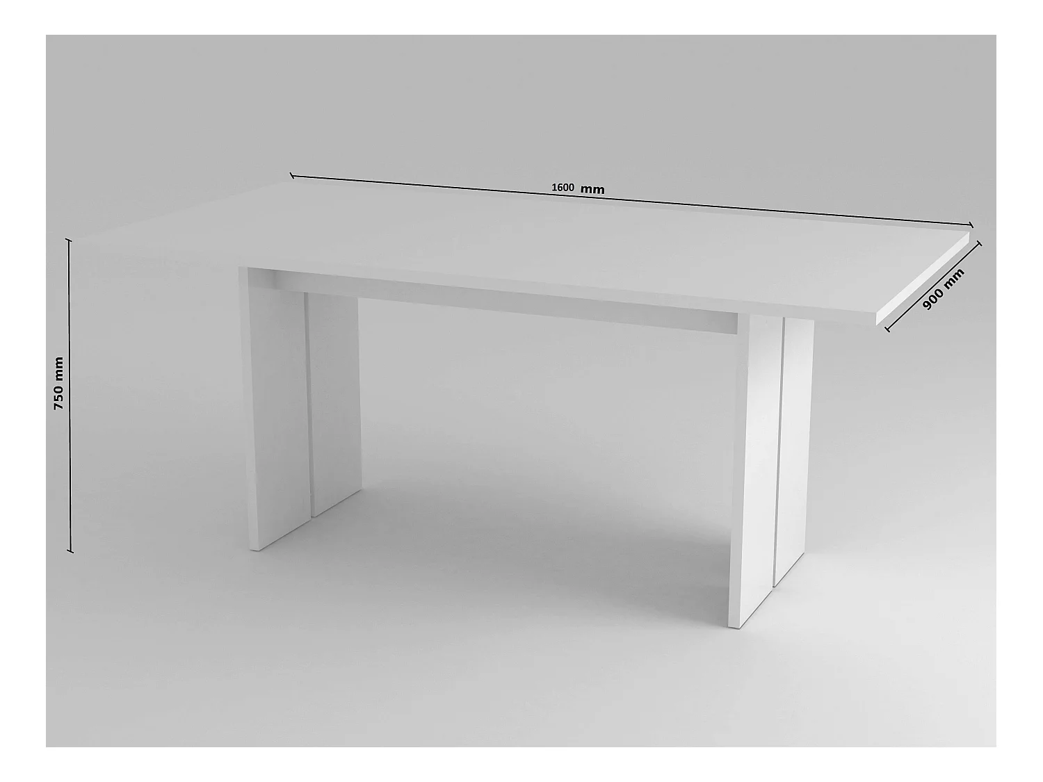 Mesa de comedor de diseño moderno en madera 160x90cm Bologna