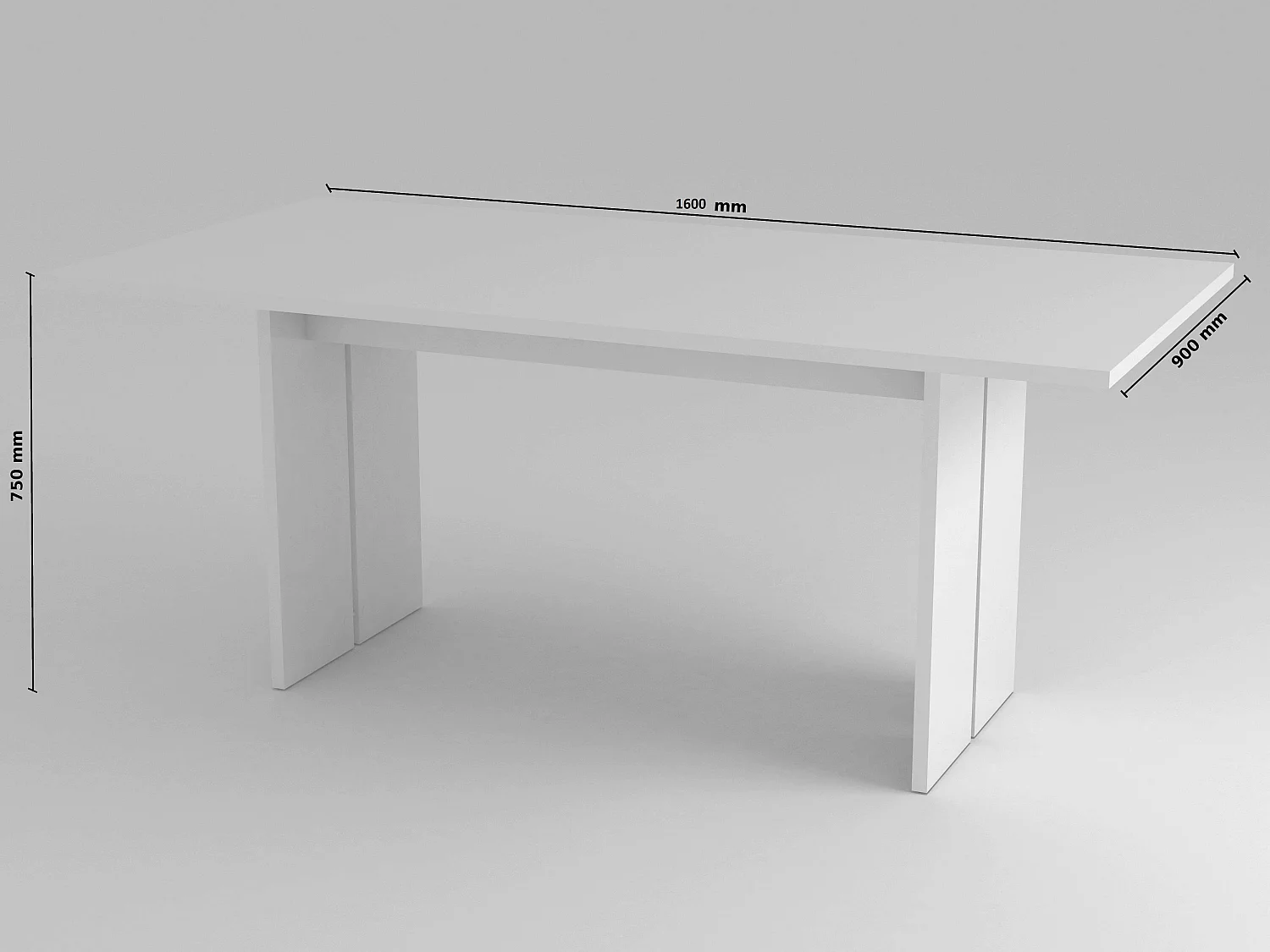 Mesa de comedor de diseño moderno en madera 160x90cm Bologna