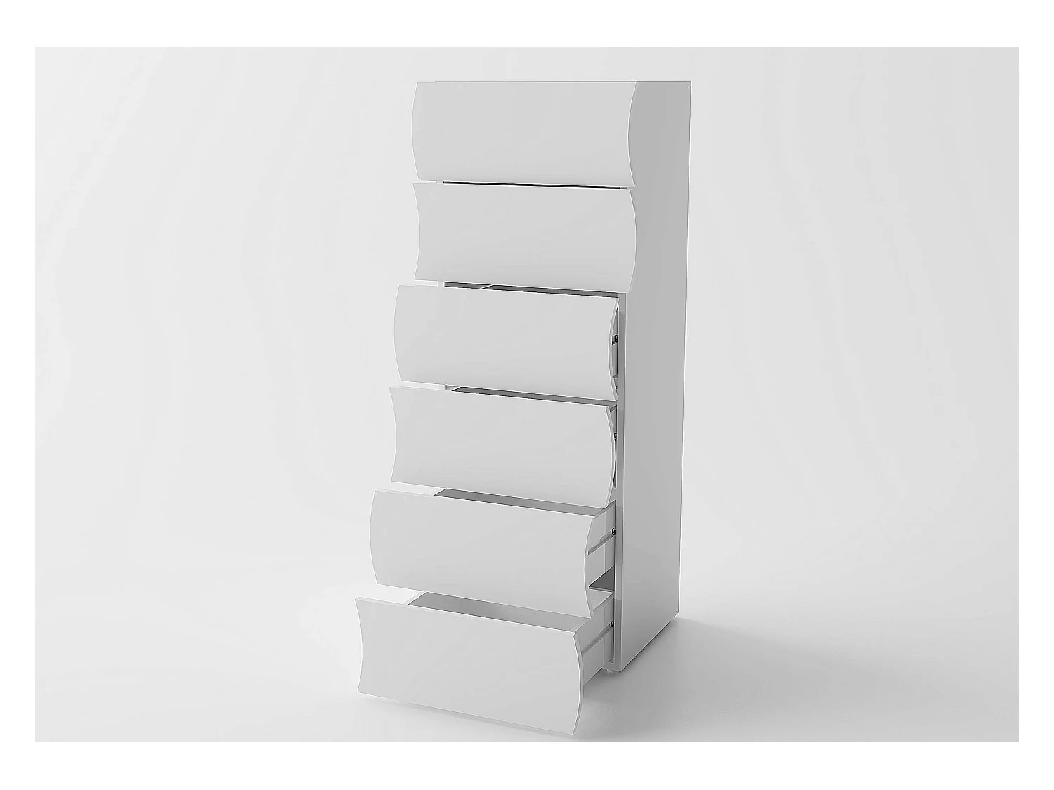 Commode design de chambre 6 Tiroirs blanc Onda Septet