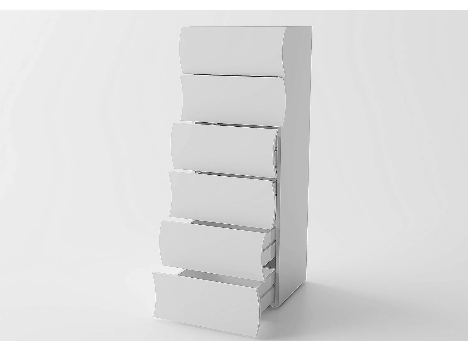 Commode design de chambre 6 Tiroirs blanc Onda Septet