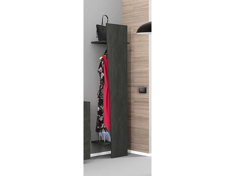 Perchero gris armario abierto vestíbulo dormitorio diseño Ping Hang Bronx