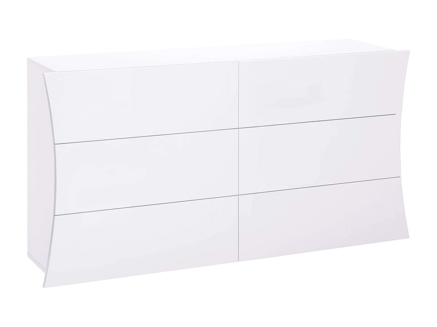 Commode de chambre 6 tiroirs blanc brillant buffet Arco Sideboard