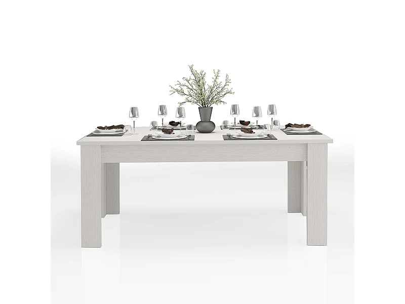 Mesa extensible madera blanca 140-190 x 90 cm salón comedor Jesi Hout