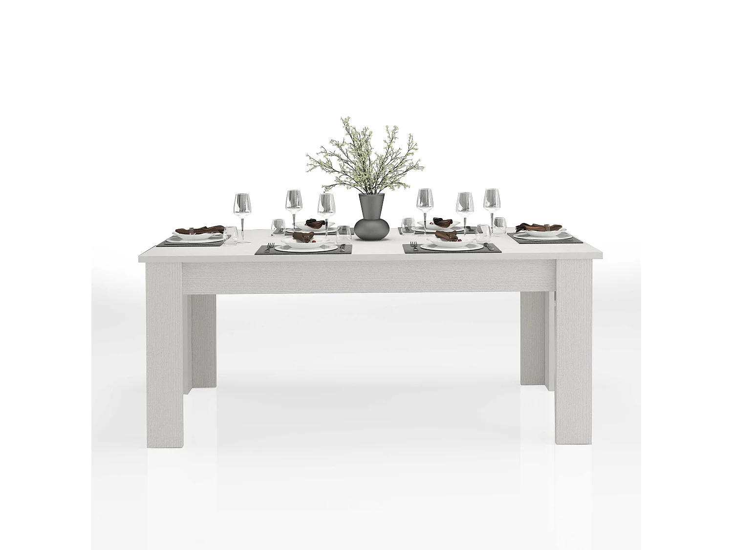 Mesa extensible madera blanca 140-190 x 90 cm salón comedor Jesi Hout