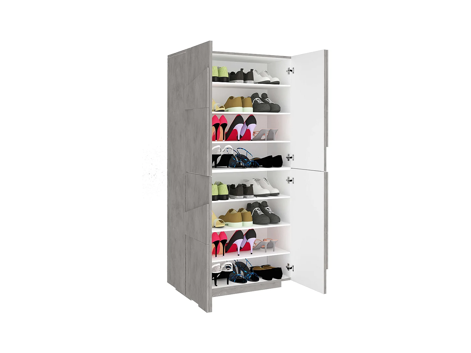 Meuble chaussure polyvalent 4 portes 8 placards design Ping Dress Concrete