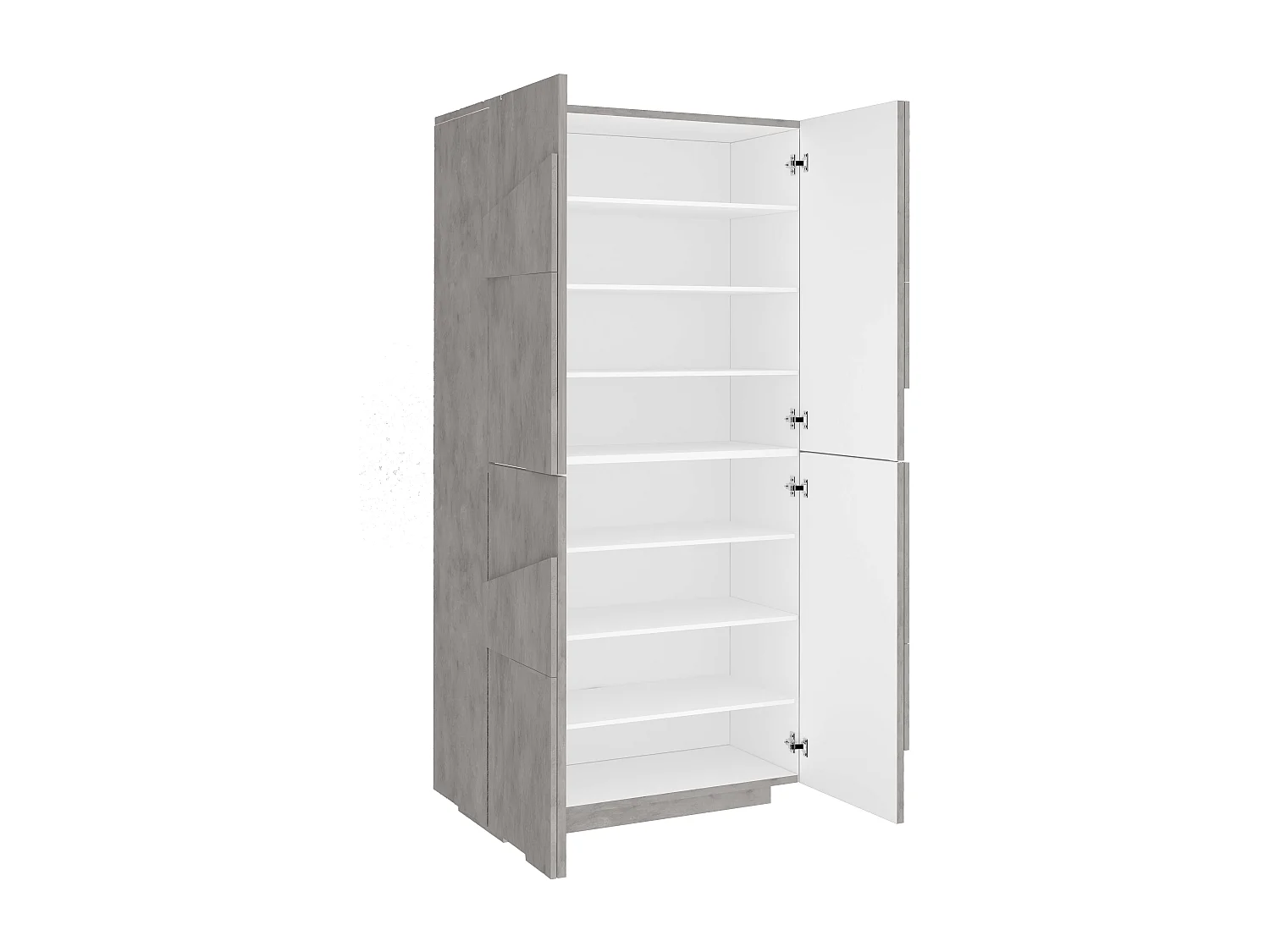 Zapatero multiusos de 4 puertas y 8 estantes de diseño Ping Dress Concrete