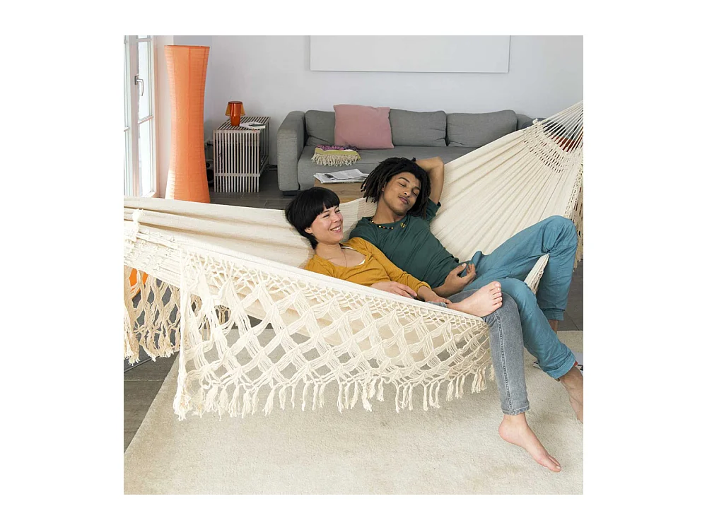 Hamac artisanal XXL en coton Rio Naturel