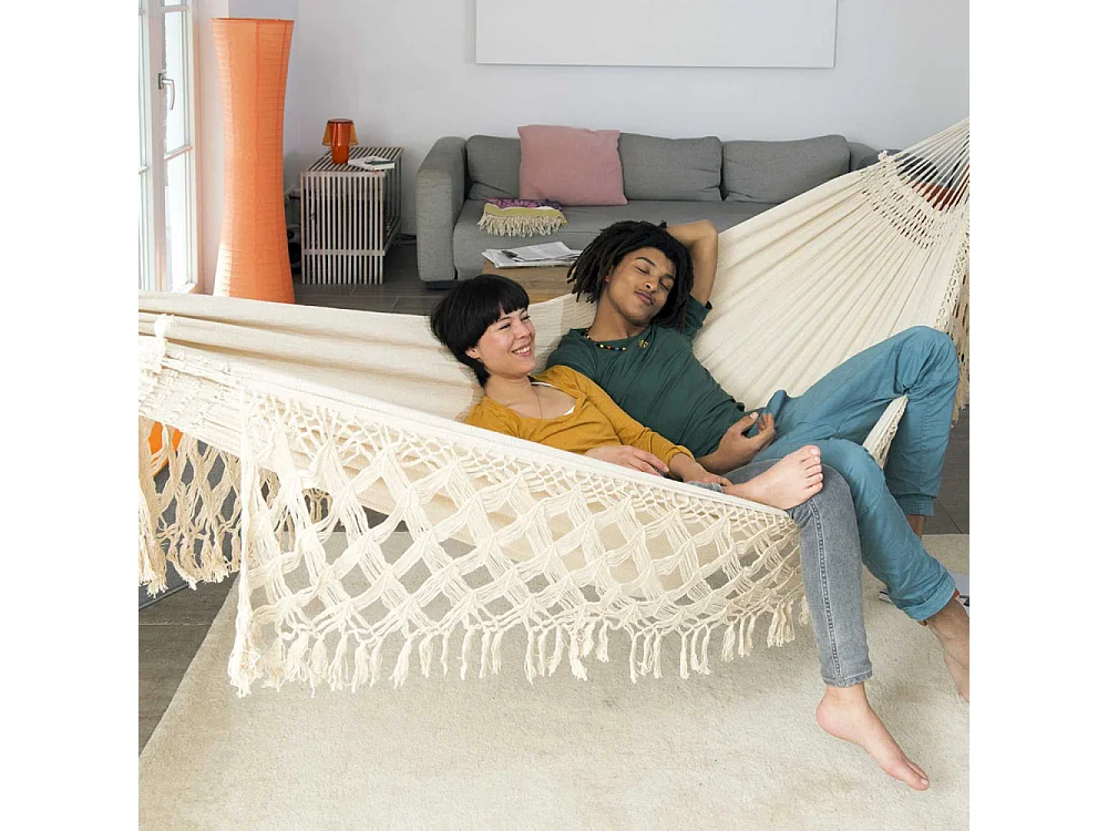Hamac artisanal XXL en coton Rio Naturel