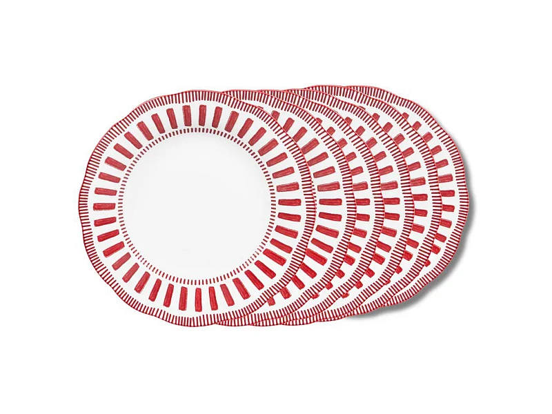 Assiette creuse Napoli rouge 22 cm (lot de 6)