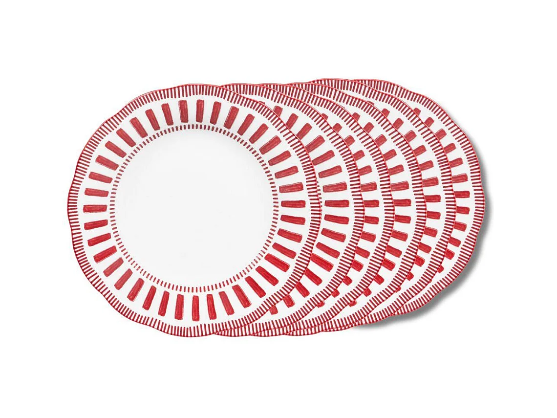 Assiette creuse Napoli rouge 22 cm (lot de 6)