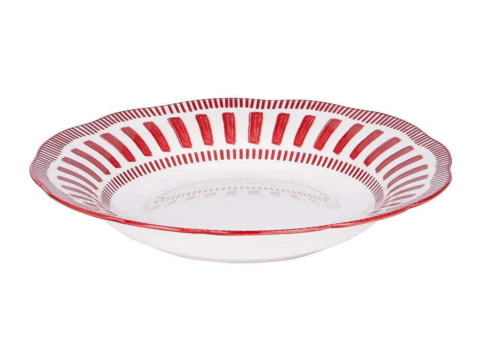Assiette creuse Napoli rouge 22 cm (lot de 6)