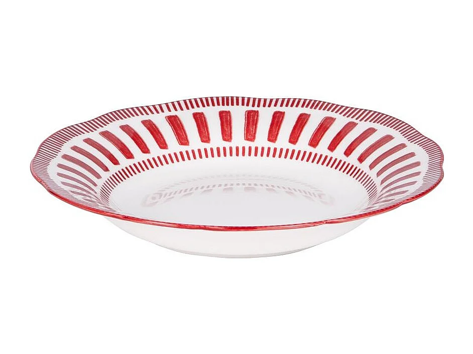 Assiette creuse Napoli rouge 22 cm (lot de 6)
