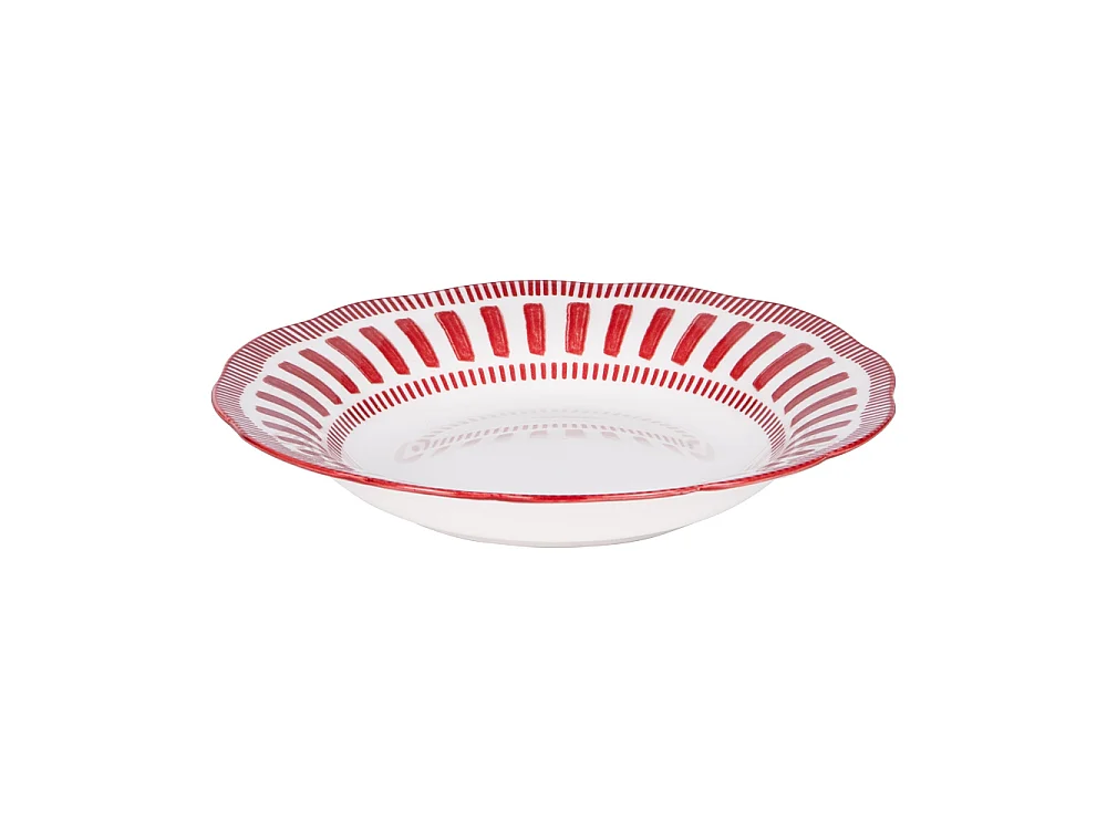 Assiette creuse Napoli rouge 22 cm (lot de 6)