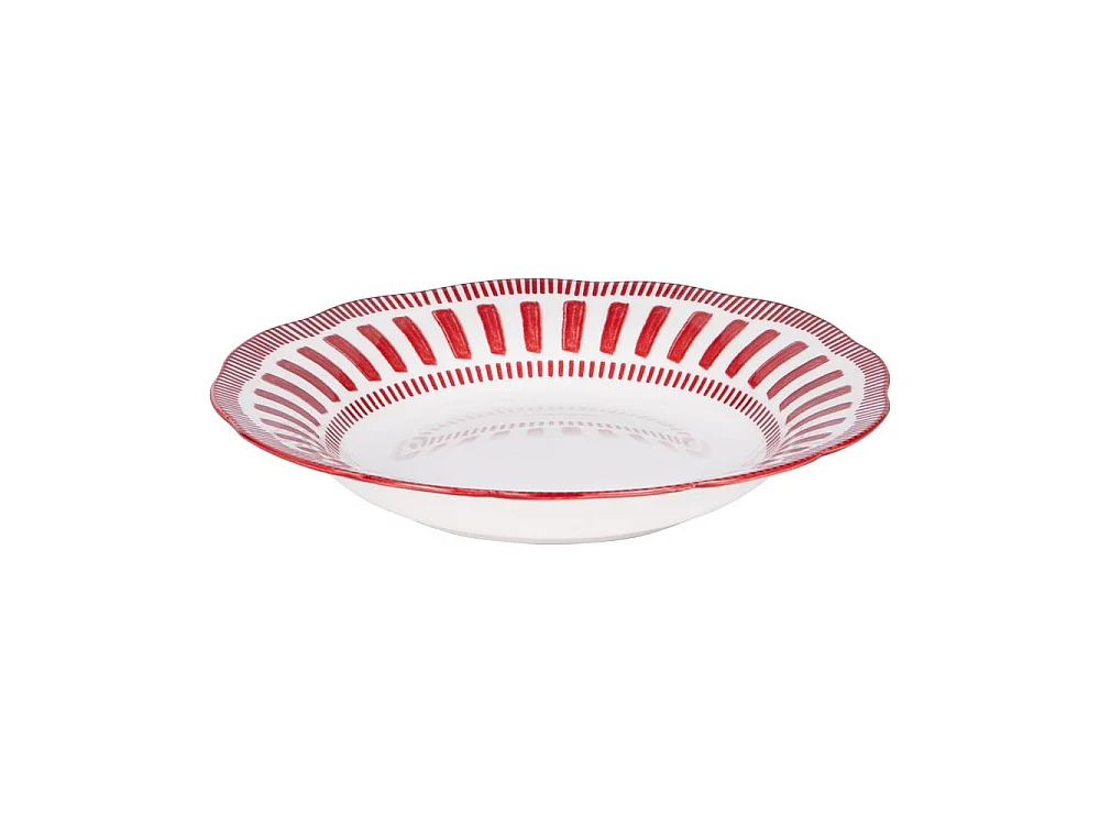 Assiette creuse Napoli rouge 22 cm (lot de 6)