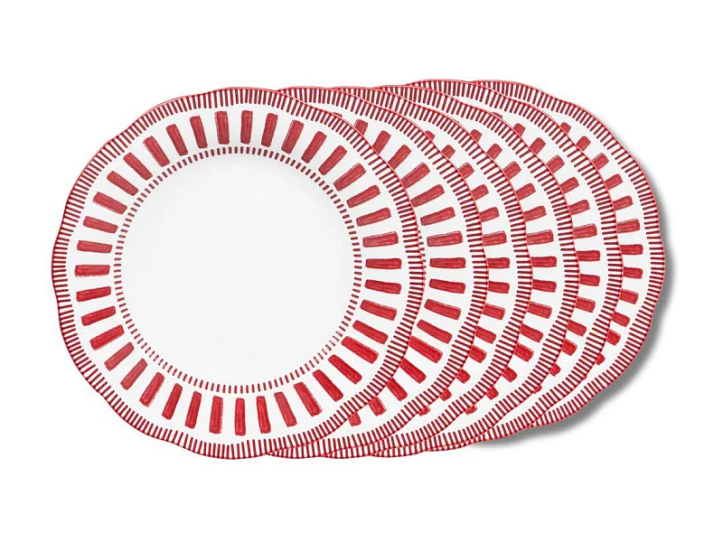Assiette creuse Napoli rouge 22 cm (lot de 6)