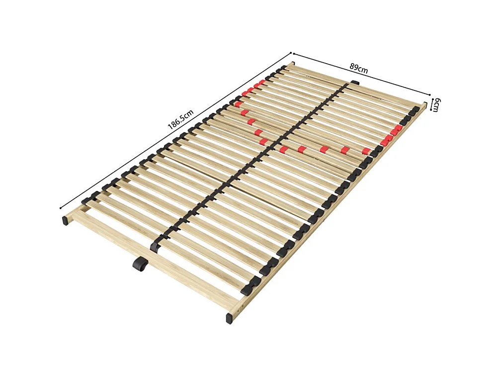 Sommier ZITTARO – 28 láminas – 90x190 cm – Acabado roble y negro – Confort duradero y formato práctico