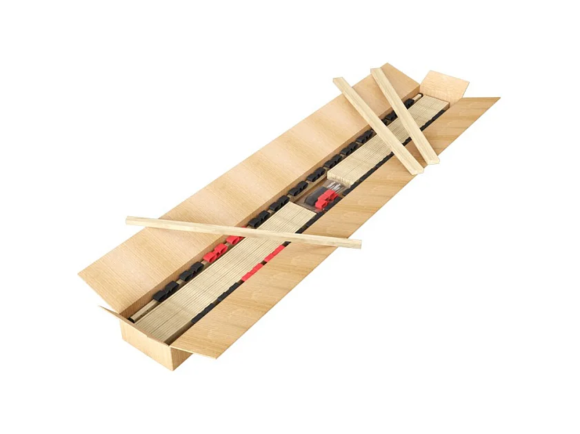 Sommier ZITTARO – 28 láminas – 90x190 cm – Acabado roble y negro – Confort duradero y formato práctico