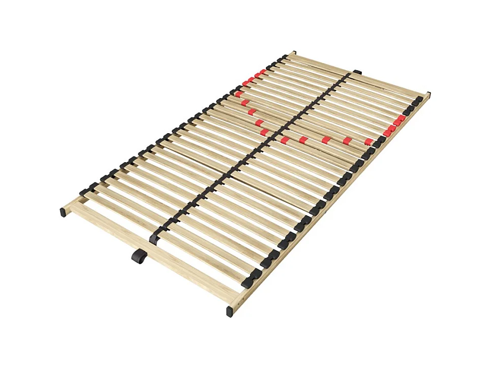 Sommier ZITTARO – 28 lattes – 90x190 cm – Finition chêne et noir – Confort durable et format pratique