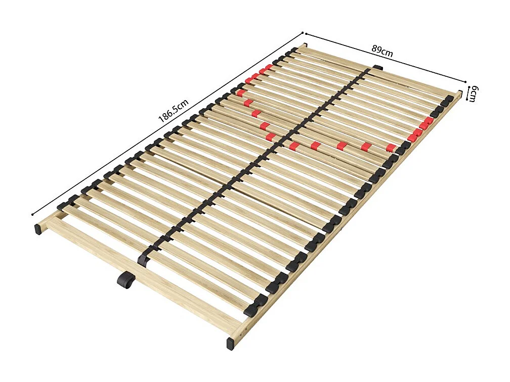 Sommier ZITTARO – 28 láminas – 90x190 cm – Acabado roble y negro – Confort duradero y formato práctico