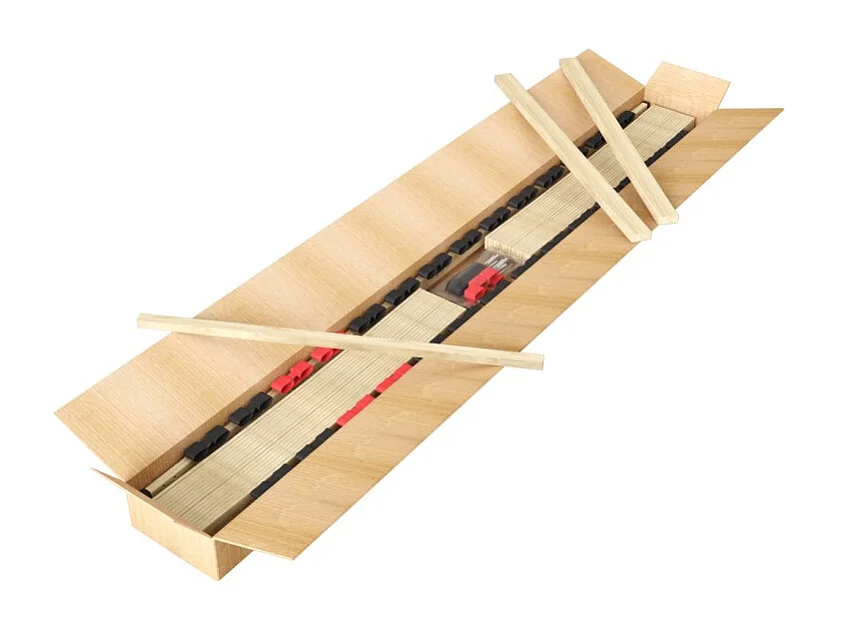 Sommier ZITTARO – 28 láminas – 90x190 cm – Acabado roble y negro – Confort duradero y formato práctico