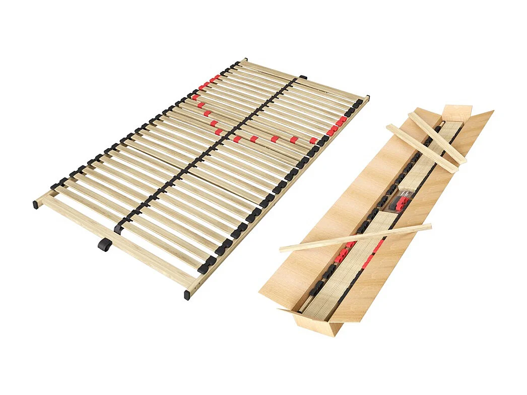 Sommier ZITTARO – 28 láminas – 90x190 cm – Acabado roble y negro – Confort duradero y formato práctico